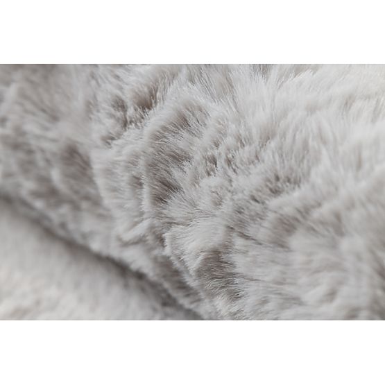 Washable Rug SHAPE 3106 Flower Shaggy - Grey Plush, Non-slip