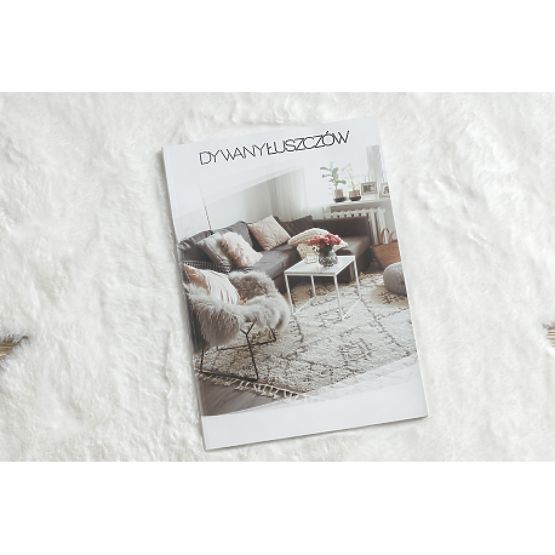 Washable SHAPE 3106 Flower Shaggy Rug - Ivory Plush, Non-slip