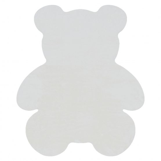 Washable SHAPE 3146 Teddy Bear Shaggy Rug - Ivory Plush, Non-slip