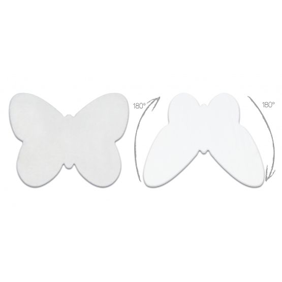 Washable SHAPE 3150 Butterfly Shaggy Rug - Ivory Plush, Non-slip