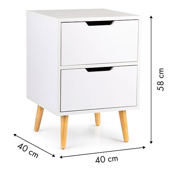 White NORLA bedside table