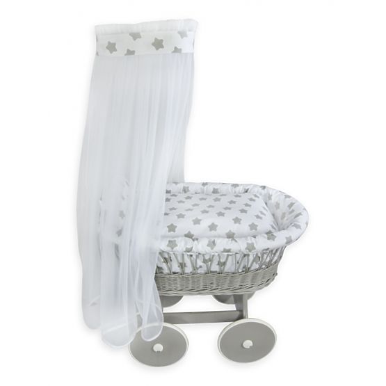 Wicker basket for baby - stars