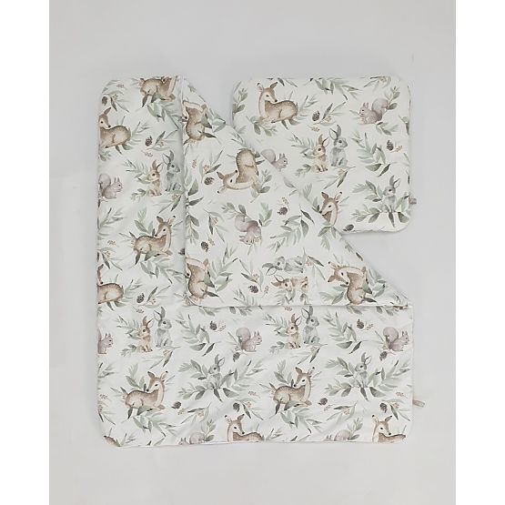 Wicker Cradle with Baby Set - Forest Animals