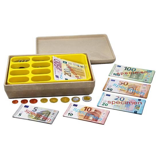 Wissner Cash Register with Euro Banknotes and Coins