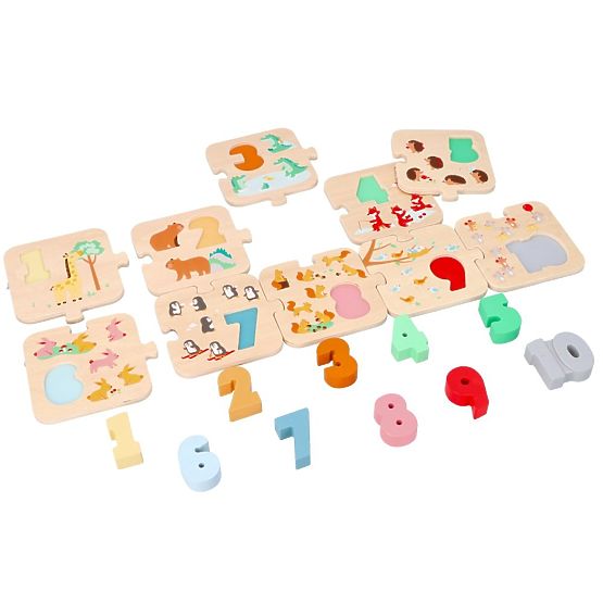 Wooden Animal Puzzle - Montessori Number Learning