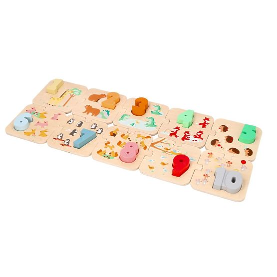 Wooden Animal Puzzle - Montessori Number Learning