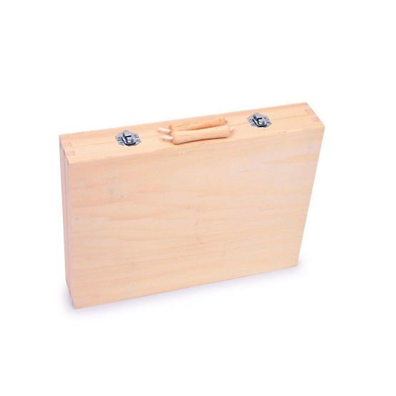 Wooden case with tools
