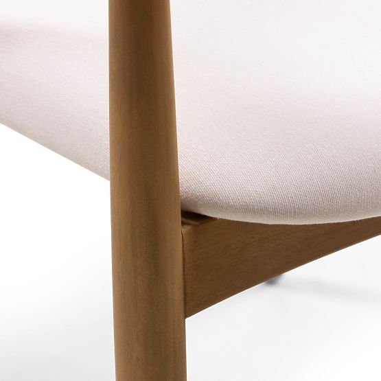 Wooden Chair Ludvika, Rounded, Natural/Cream