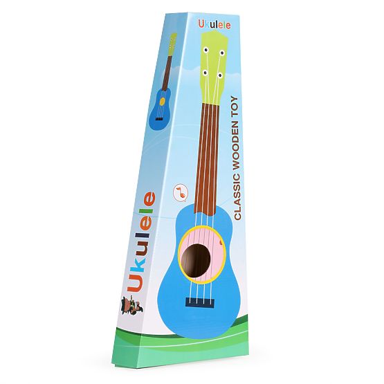 Wooden Children's Guitar Metal Strings Pick Pink ECOTOYS