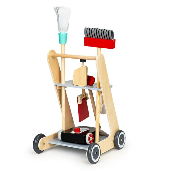 Wooden Cleaning Set Trolley XXL Vacuum Cleaner ECOTOYS