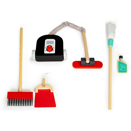 Wooden Cleaning Set Trolley XXL Vacuum Cleaner ECOTOYS
