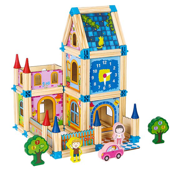 Wooden Construction Blocks House Building 6-in-1 ECOTOYS