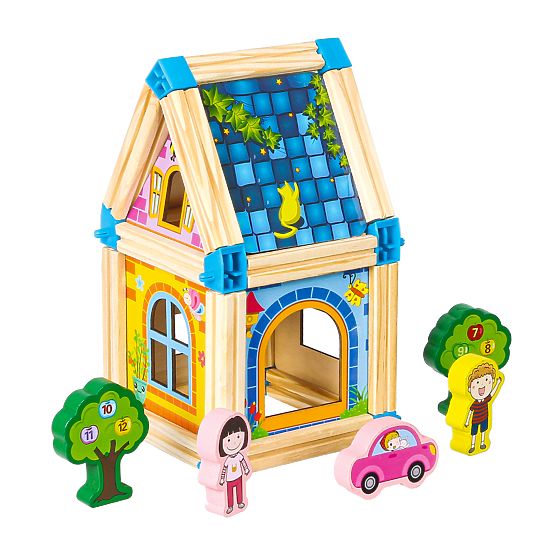 Wooden Construction Blocks House Building 6-in-1 ECOTOYS