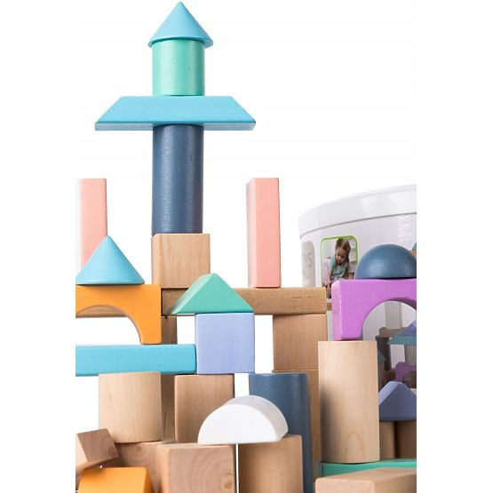 Wooden cubes in a box - 50 pcs