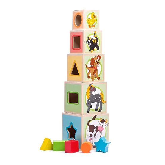 Wooden Cups - Stacking Tower with Sorter