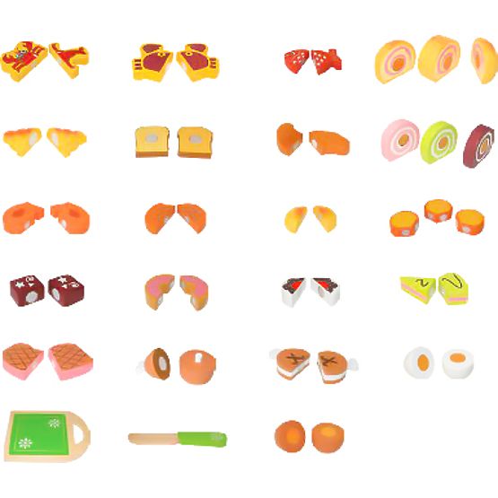 Wooden Cutting Food 23 Pieces ECOTOYS