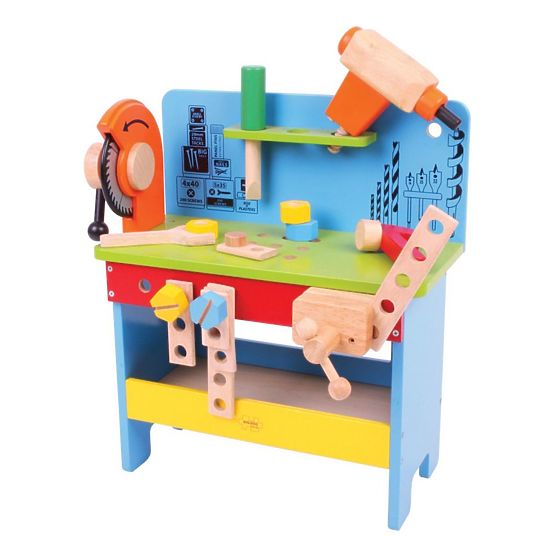 Wooden DIY workshop with tools