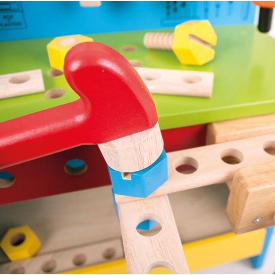 Wooden DIY workshop with tools