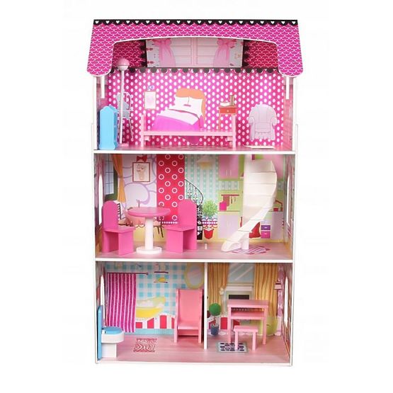 Wooden doll house Pink Villa