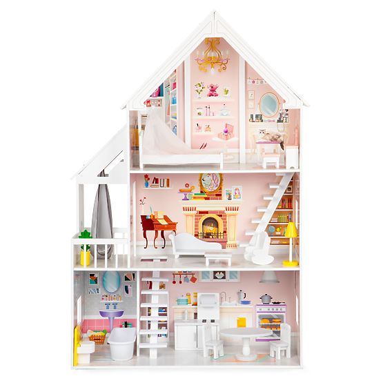 Wooden dollhouse Pastel residence