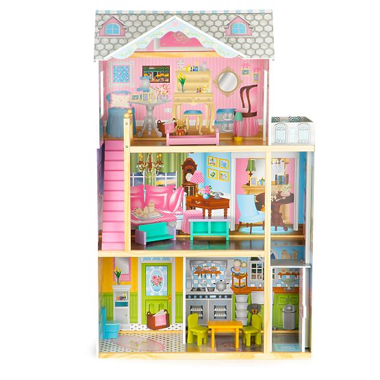 Wooden dollhouse with Melissa elevator