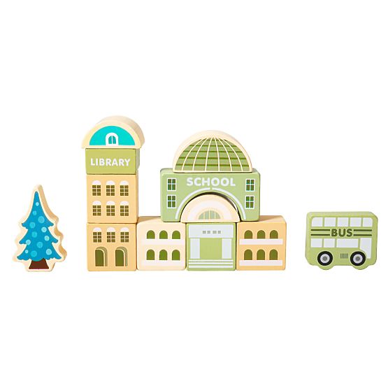 Wooden Educational Blocks City Mat 121 Pieces ECOTOYS