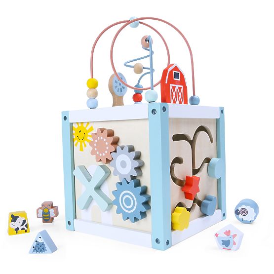 Wooden Educational Cube Sorter + Blocks ECOTOYS