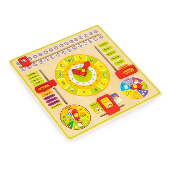 Wooden Educational Manipulative Board Calendar Clock ECOTOYS
