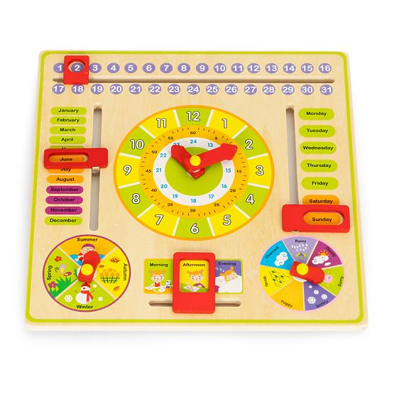 Wooden Educational Manipulative Board Calendar Clock ECOTOYS