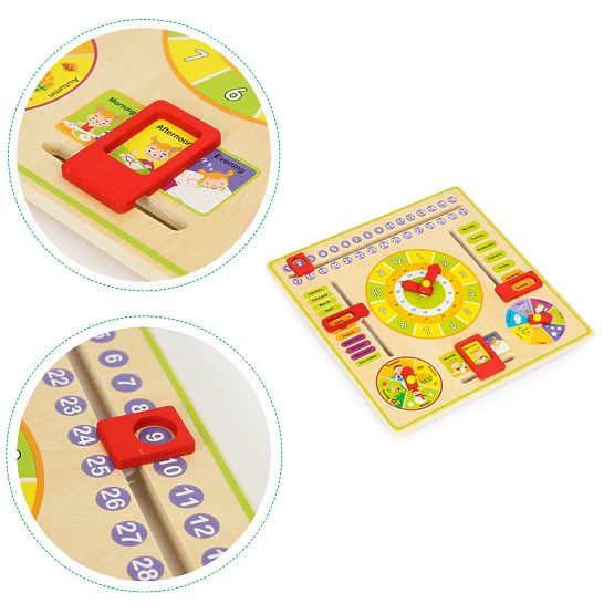 Wooden Educational Manipulative Board Calendar Clock ECOTOYS