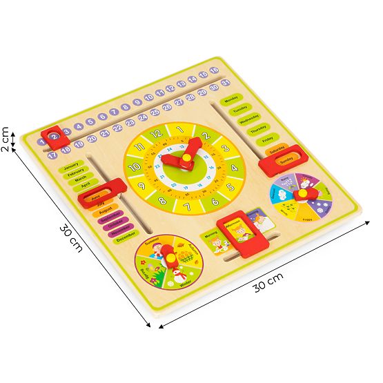 Wooden Educational Manipulative Board Calendar Clock ECOTOYS