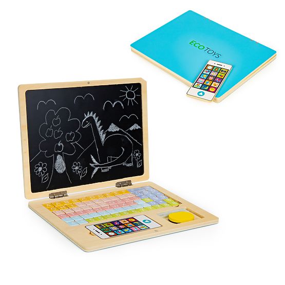 Wooden educational notebook with magnets