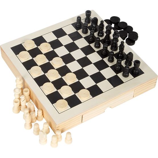 Wooden Game Set 3 in 1 - Chess, Checkers, Mill