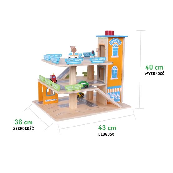 Wooden garage with cars and lift