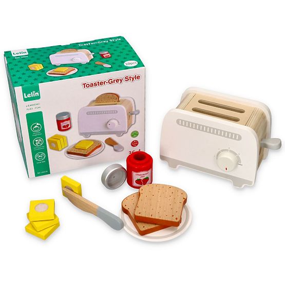 Wooden Grey Toy Toaster for Children