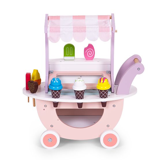 Wooden Ice Cream Cart for Kids Shop 12 Elements ECOTOYS