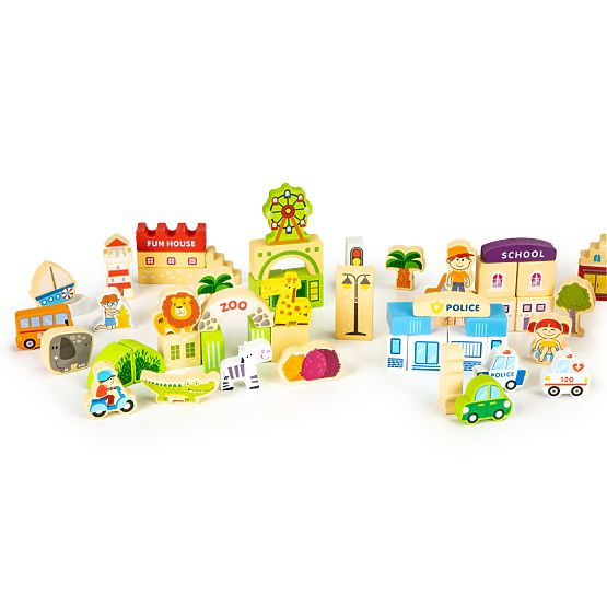 Wooden kit - Fun city 120 pcs