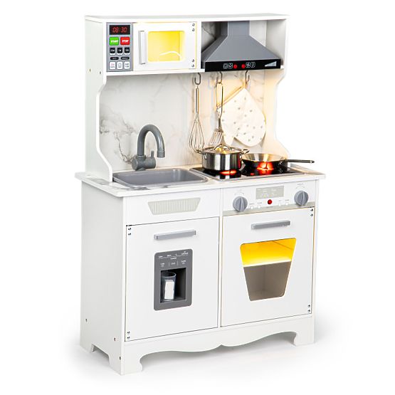 Wooden Kitchen for Kids with Sounds and LED + Accessories ECOTOYS