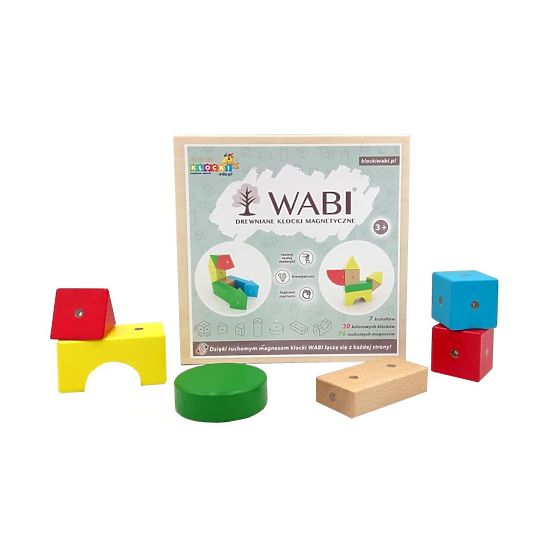 Wooden-Magnetic Blocks WABI, 20 Pieces