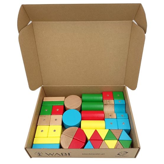Wooden-Magnetic Blocks WABI, 40 Pieces