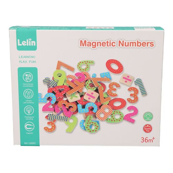 Magnetic wooden numbers