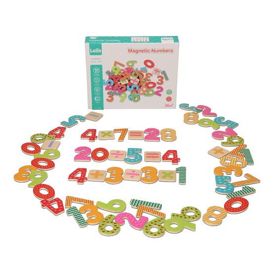 Magnetic wooden numbers