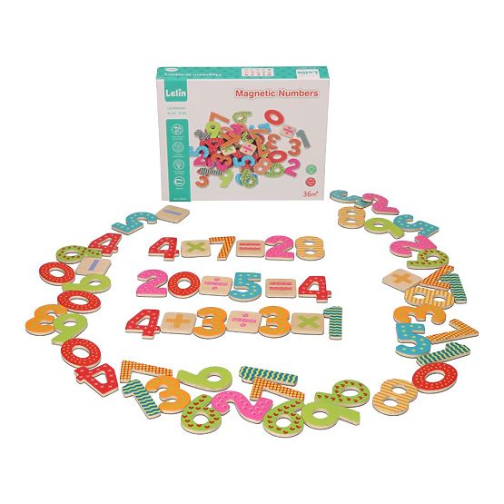 Magnetic wooden numbers