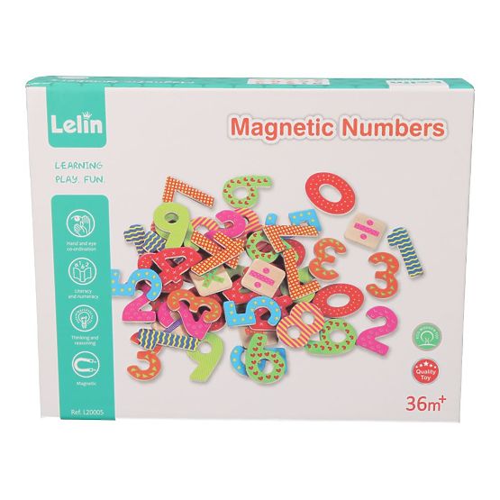 Magnetic wooden numbers