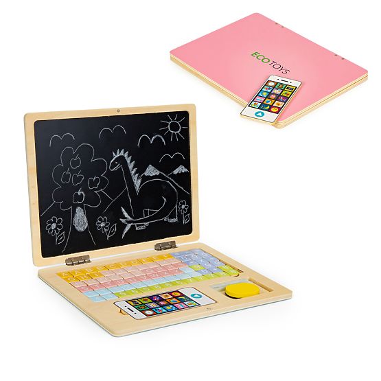 Wooden magnetic notebook pink