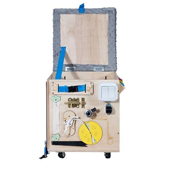 Wooden Montessori Activity Stool - Natural / Gray