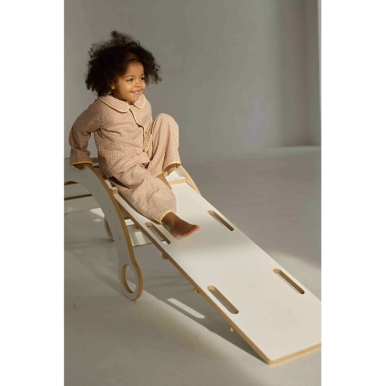 Wooden Montessori Swing with Slide/Ladder M - Natural