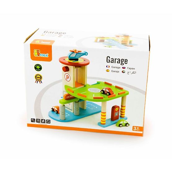 Wooden parking - play set with elevator