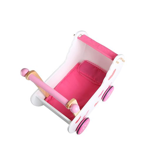 Wooden push stroller for dolls