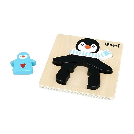 Wooden Puzzle Penguin with Children